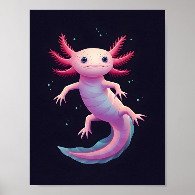 The Axolotl's Aura Art Poster (Front)