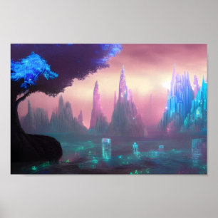 The Azure Hills of Aerthian Poster