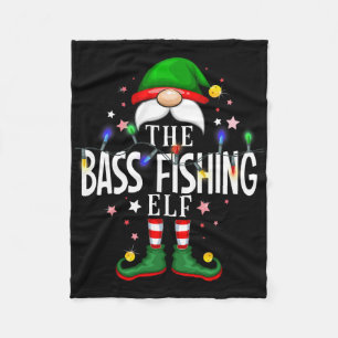 The B Fishing Elf Christmas Family Pajama Party Fleece Blanket