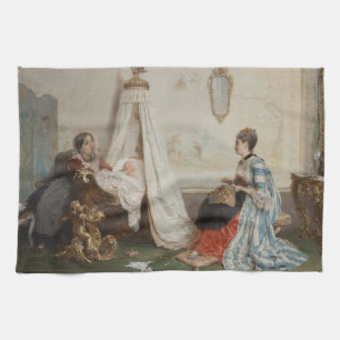 The Baby is Sleeping (by Gerolamo Induno) Tea Towel