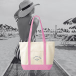 The Bach Club Blue Custom Crest Bachelorette Tote Bag<br><div class="desc">The Bach Club tote bags are perfect for your beach club theme bachelorette party. Blue distressed custom bach club crest with pink staps. Personalise with the details of your bachelorette... year, beach and destination. Perfect for a beach theme bachelorette party or a destination bachelorette. Matching accessories available in The Bach...</div>