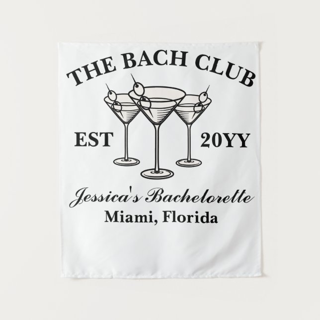 The Bach Club Luxury Bachelorette Trip Photo Booth Tapestry (Front)