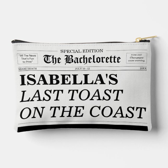 The Bachelorette Newspaper Last Toast On The Coast Accessory Pouch (Back)