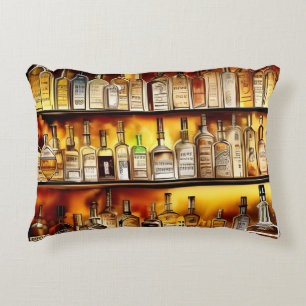 The Back Bar Artistic Watercolor   Accent Pillow