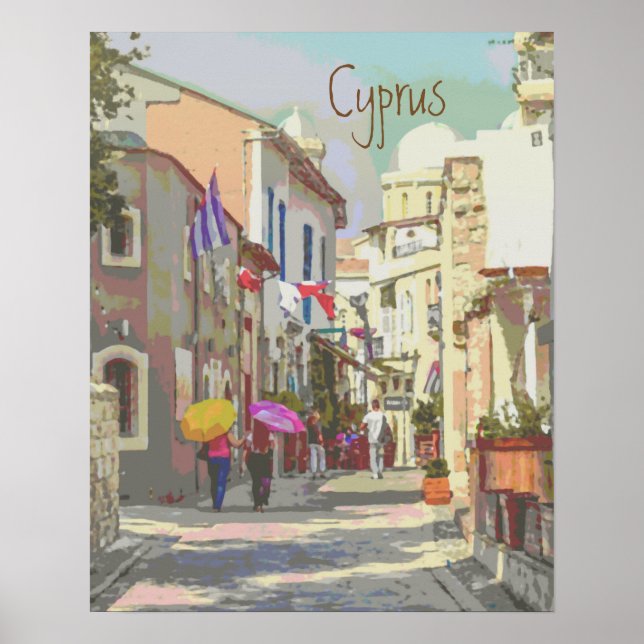The Back Streets of Cyprus Travel Style Poster (Front)