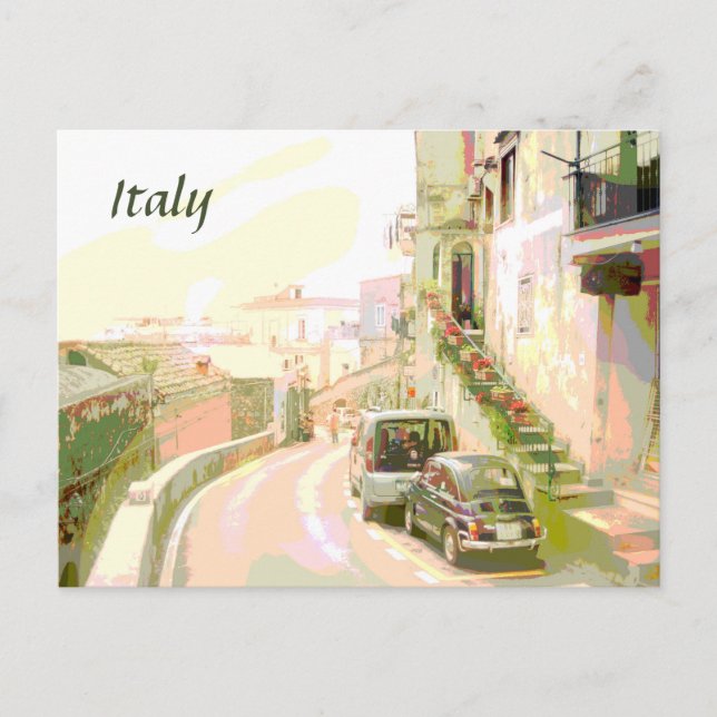 The Back Streets of Italy Travel Poster Style Postcard (Front)