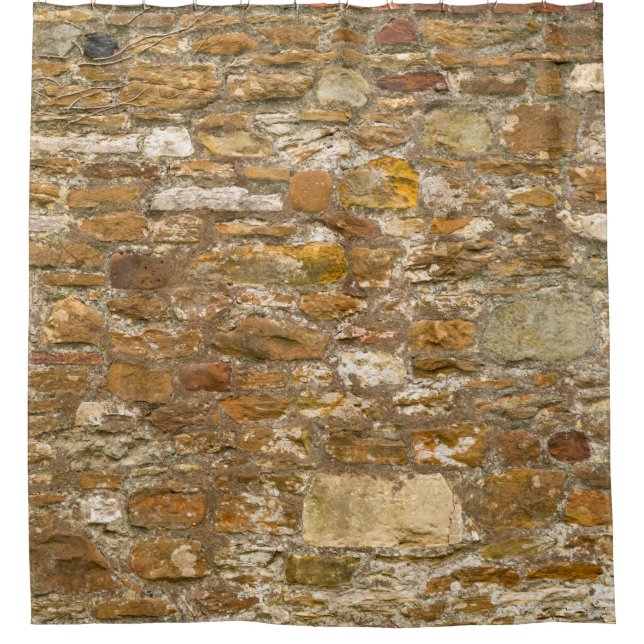 The background and texture stone wall. High resolu Shower Curtain (Front)