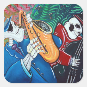 The Bad Blues Bone Band Square Sticker