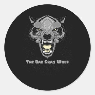 The Bad Grey Wolf Classic Round Sticker