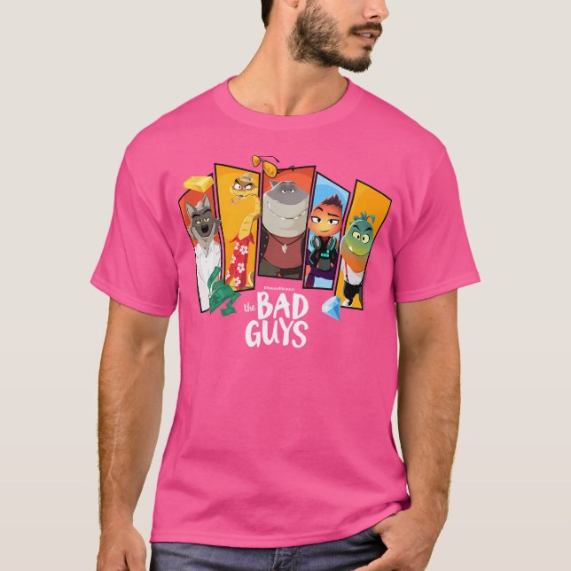 The Bad Guys Character Group Panels T-Shirt (Front)
