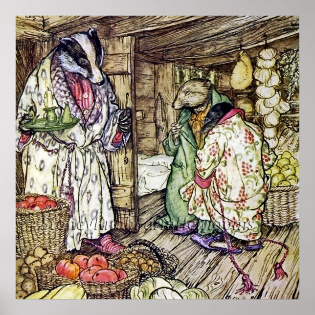 “The Badger’s House” by Arthur Rackham Poster (Front)