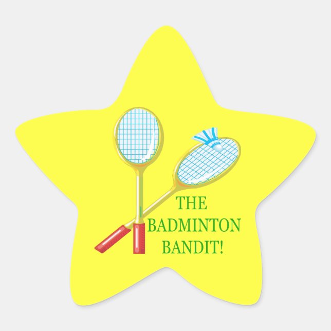 The Badminton Bandit Star Sticker (Front)