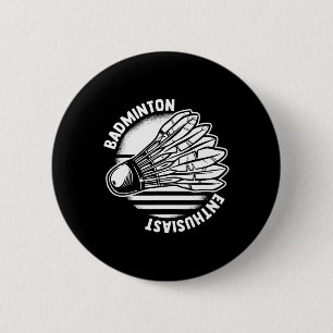The Badminton Enthusiast Shuttle Badminton Racket  6 Cm Round Badge