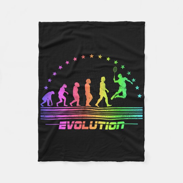 The Badminton Evolutions Retro Shuttle Men's Badmi Fleece Blanket (Front)