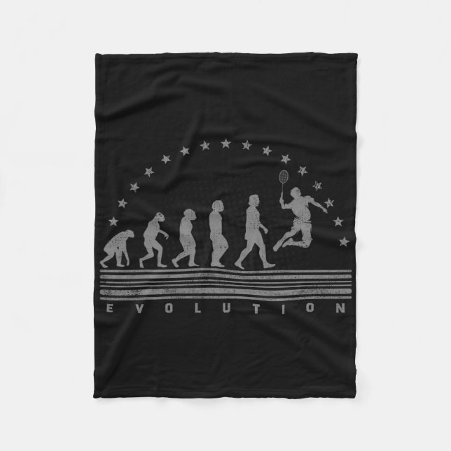 The Badminton Evolutions Retro Shuttle Men's Badmi Fleece Blanket (Front)