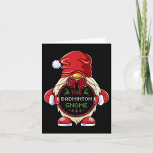 The Badminton Gnome Matching Family Group Christma Card