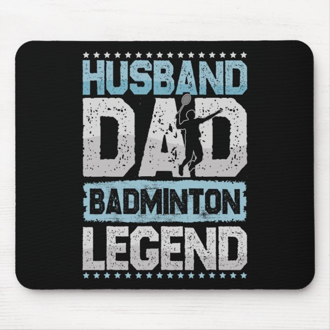 The Badminton Legends Retro Shuttle Men's Badminto Mouse Mat (Front)