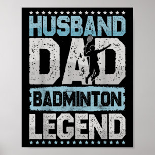 The Badminton Legends Retro Shuttle Mens Badminton Poster