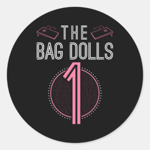 The Bag Dolls 1 Cornhole Team Jerseys Backprint Classic Round Sticker