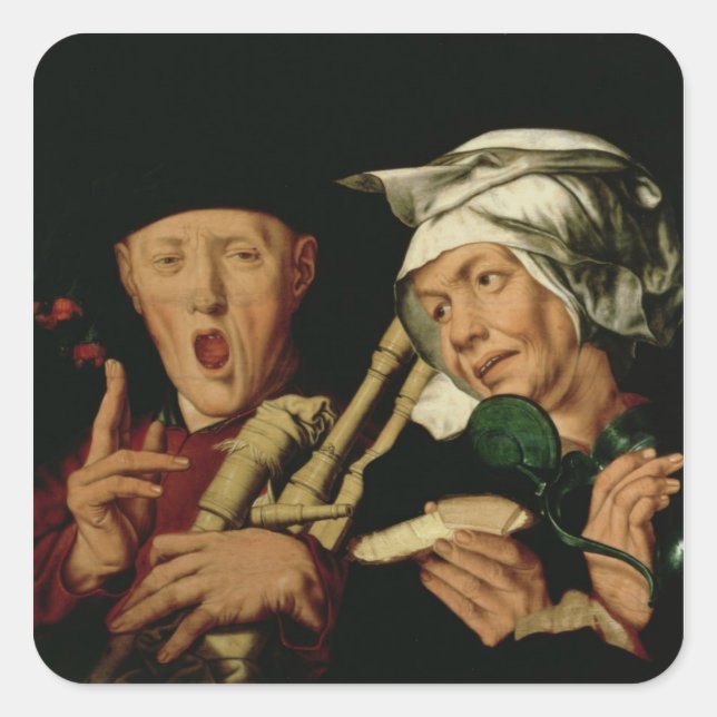 The Bagpiper Square Sticker (Front)