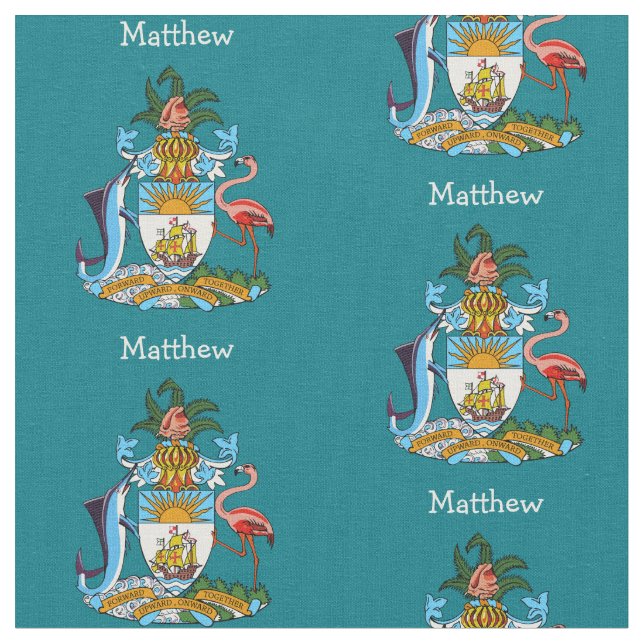 The Bahama Coat Of Arms Emblem Personalised Fabric (Close Up)