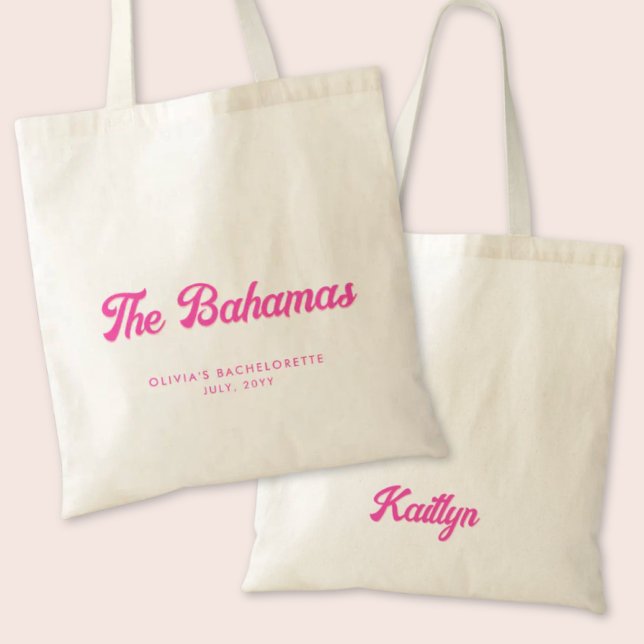 The Bahamas Bachelorette Party Personalised Tote Bag (The Bahamas Bachelorette Party Tote Bag)