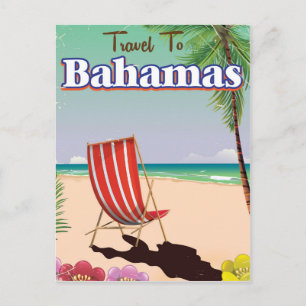 The Bahamas Classic vintage travel poster Postcard