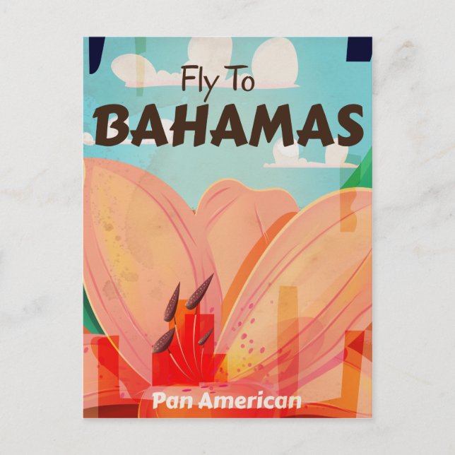 The Bahamas Classic vintage travel poster Postcard (Front)