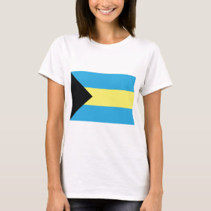 The Bahamas Flag in Black Aquamarine and Yellow T-Shirt