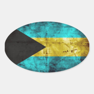 The Bahamas Flag Oval Sticker