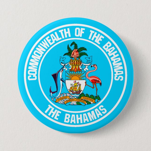 The Bahamas Round Emblem 7.5 Cm Round Badge (Front)