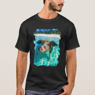 The Bahamas Swimming Pig Caribbean Beach Trips Sum T-Shirt