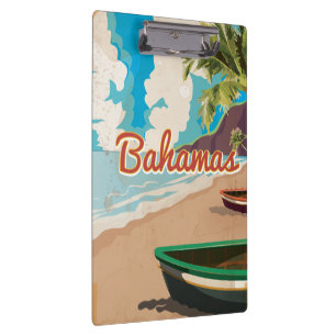 The Bahamas vintage Travel Poster. Clipboard