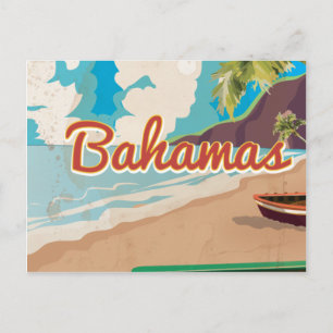 The Bahamas Vintage Vacation travel art Postcard