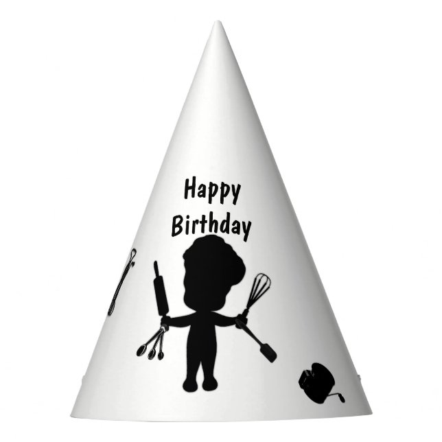 The Baker Juggles His Utensils / Tools Party Hat (Front)