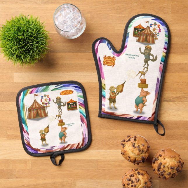 The Balancing Bunch Oven Mitt & Pot Holder Set (Top Down)