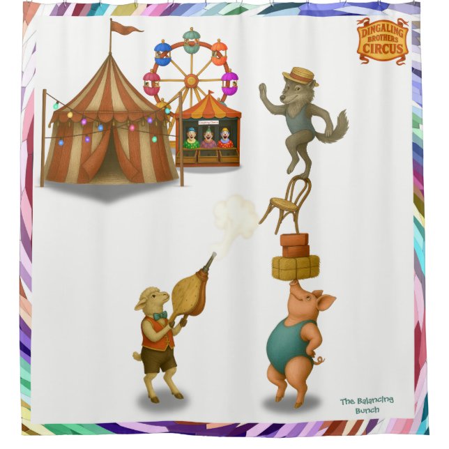 The Balancing Bunch Shower Curtain (Front)