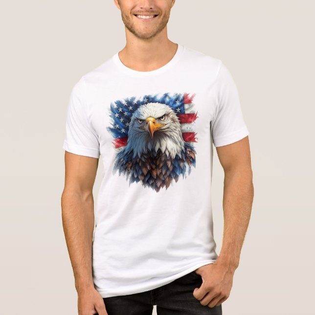 The Bald Eagle and Old Glory Tri-Blend Shirt (Front)