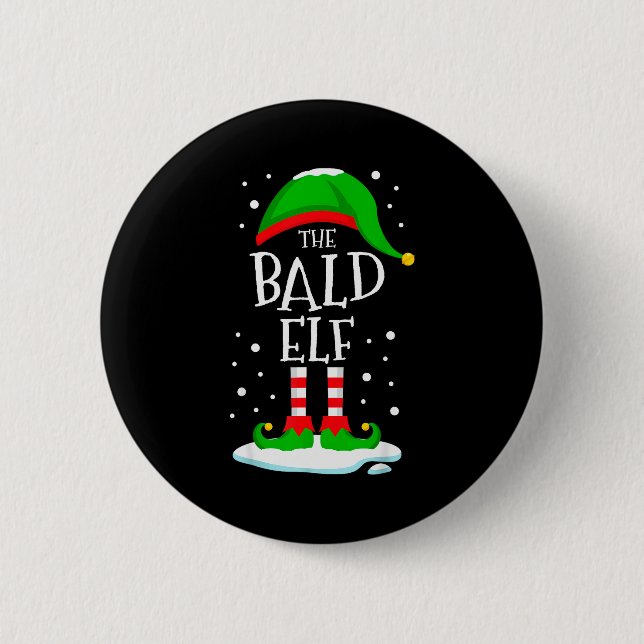 The Bald Elf Christmas Family Matching Xmas Group  6 Cm Round Badge (Front)