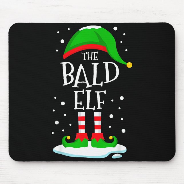 The Bald Elf Christmas Family Matching Xmas Group  Mouse Mat (Front)