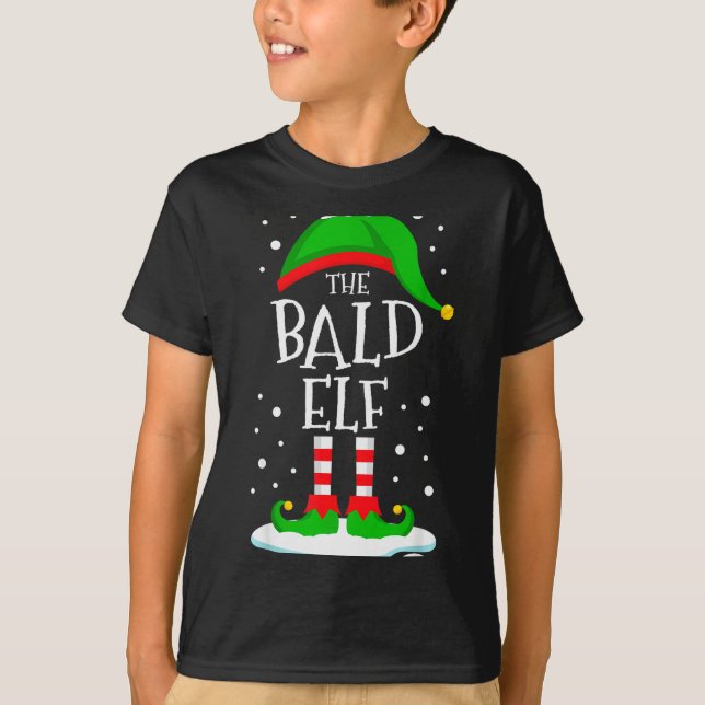The Bald Elf Christmas Family Matching Xmas Group  T-Shirt (Front)
