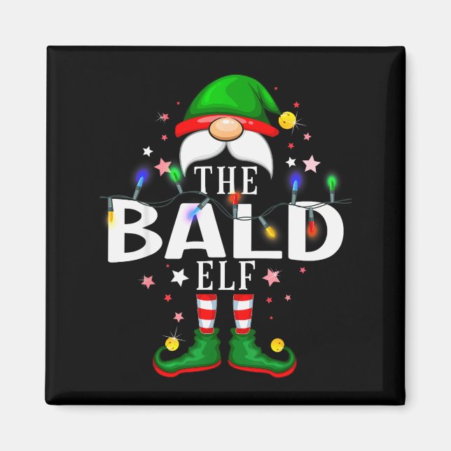 The Bald Elf Christmas Family Pajama Party  Magnet (Front)