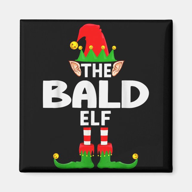 The Bald Elf Family Christmas Pajama Party  Magnet (Front)