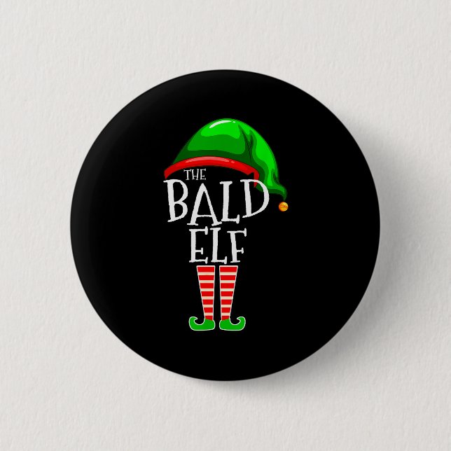 The Bald Elf Family Matching Group Christmas Gift  6 Cm Round Badge (Front)