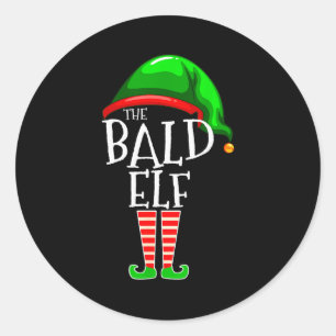 The Bald Elf Family Matching Group Christmas Gift Classic Round Sticker