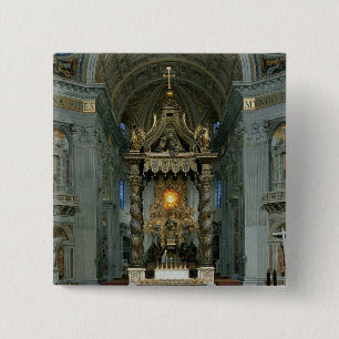 The Baldacchino, the high altar and the chair 15 Cm Square Badge