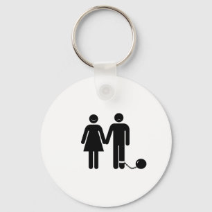 The "Ball and Chained" groom Key Ring