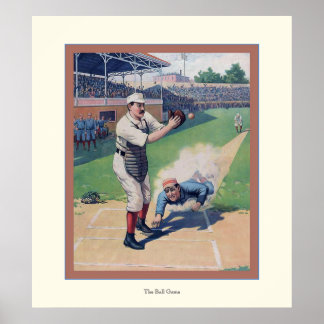 The Ball Game ~ Vintage Baseball Poster