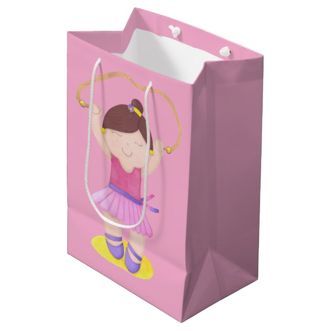 The Ballerina Jumping Rope Medium Gift Bag (Front Angled)