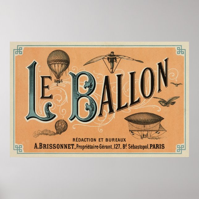 The Ballon - French aeronautical journal 1883 Poster (Front)